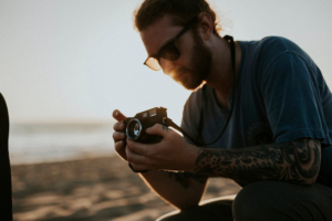 man taking a photo